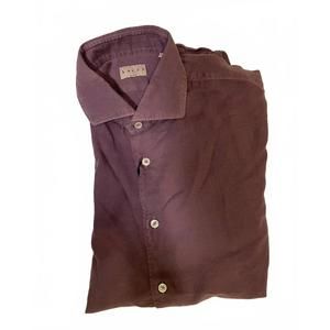 NEW XACUS men's tailored fit washed shirt in burgundy